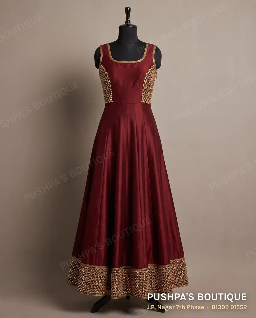 Gown PB-107, square neck, sleeveless