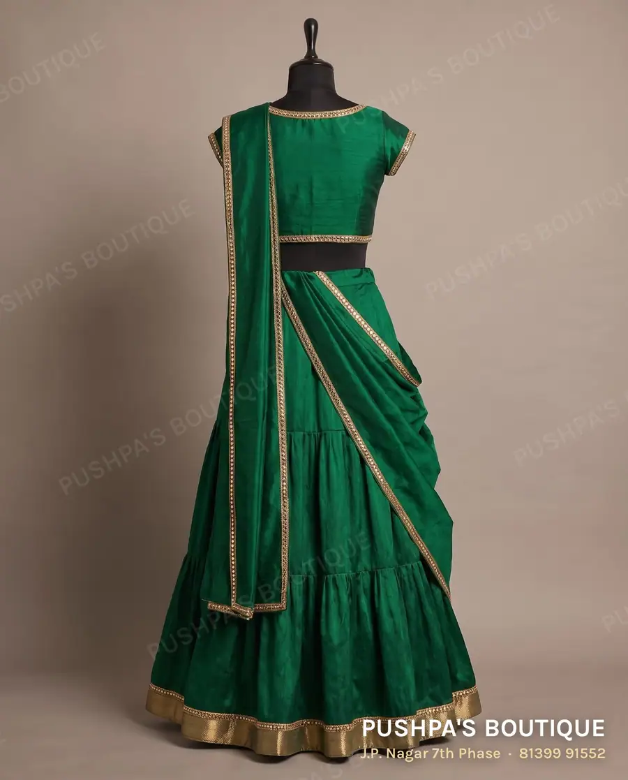 Langa davani (half saree) PB-109, boat neck, cap sleeve, photo 2