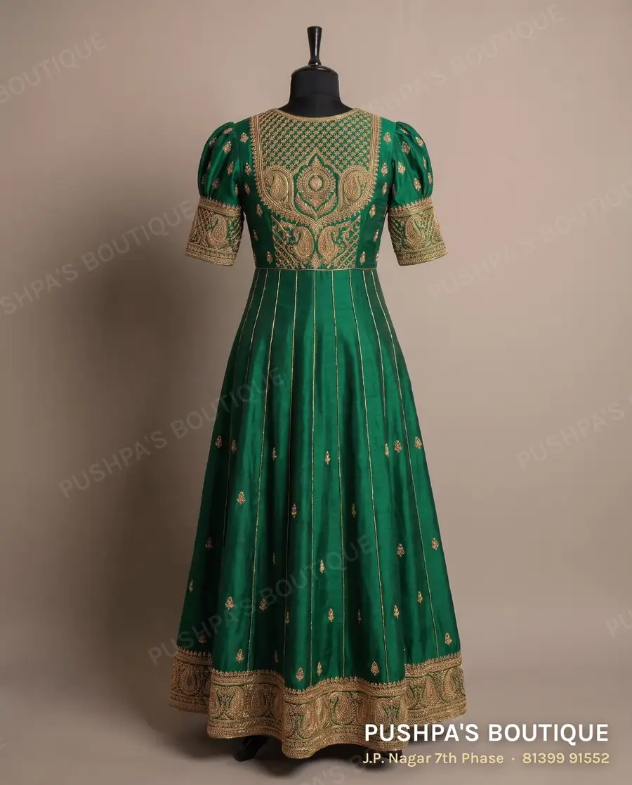 Gown PB-110, round neck, puff sleeve, photo 2