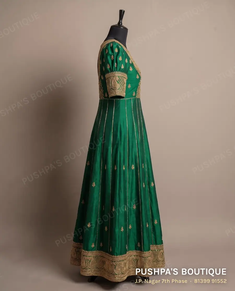 Gown PB-110, round neck, puff sleeve, photo 3