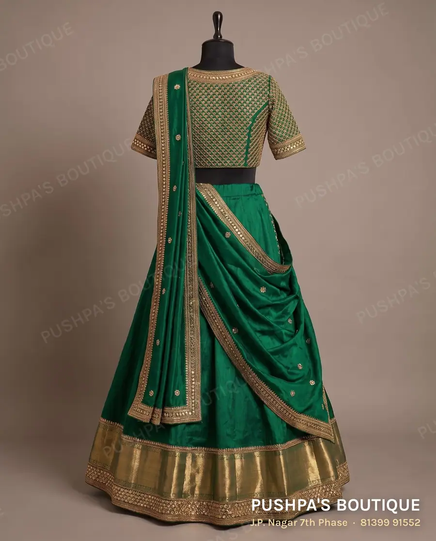 Langa davani (half saree) PB-111, round neck, short sleeve, photo 3