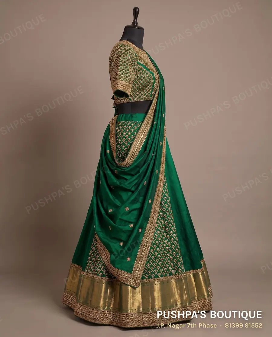 Langa davani (half saree) PB-111, round neck, short sleeve, photo 5