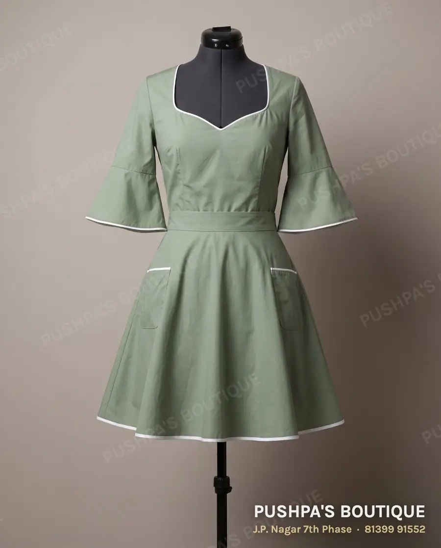 Skirt PB-117, sweetheart neck