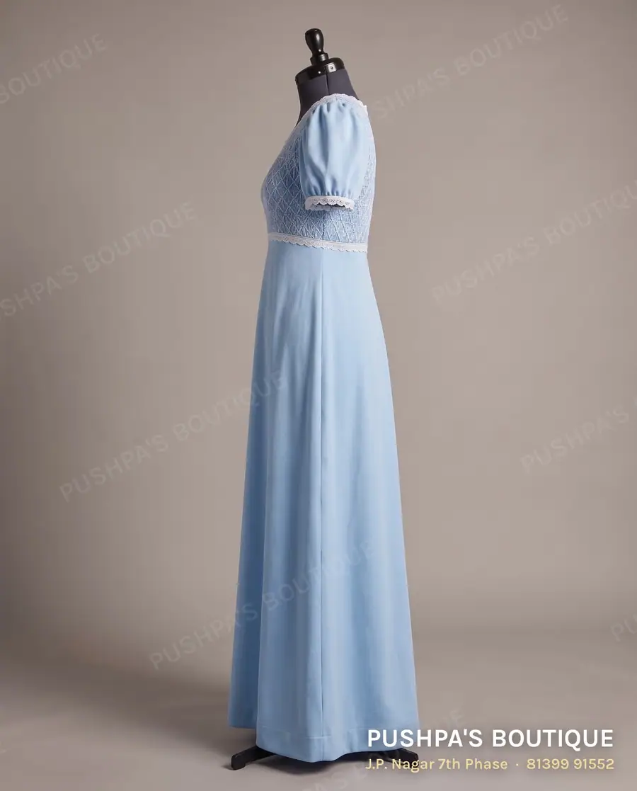 Gown PB-123, round neck, puff sleeve, photo 3