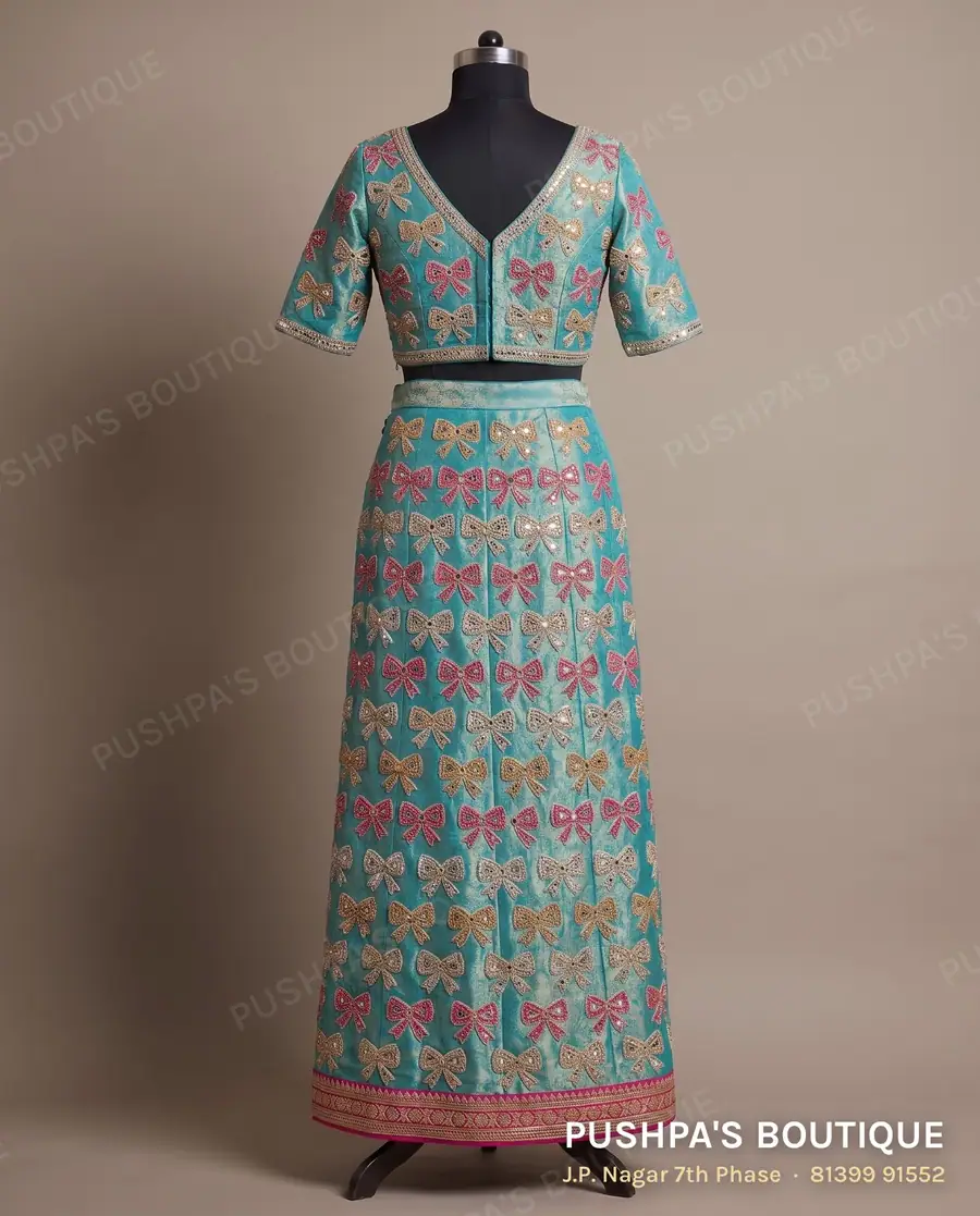 Skirt PB-124, V neck, elbow sleeve, photo 2
