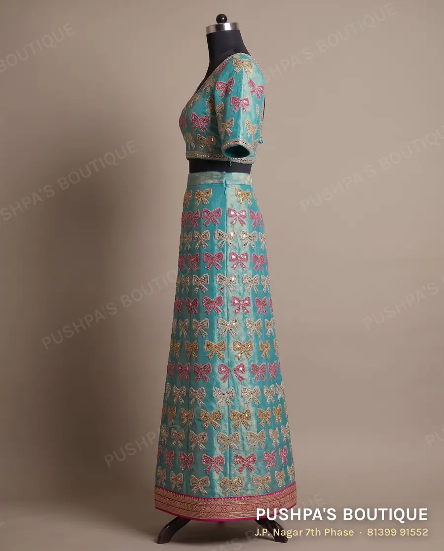 Skirt PB-124, V neck, elbow sleeve, photo 3