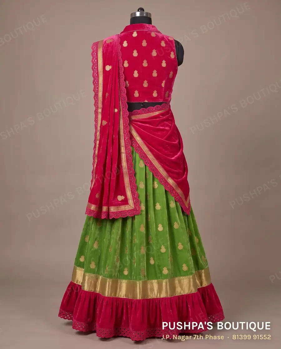 Langa davani (half saree) PB-127, collar, sleeveless, photo 2