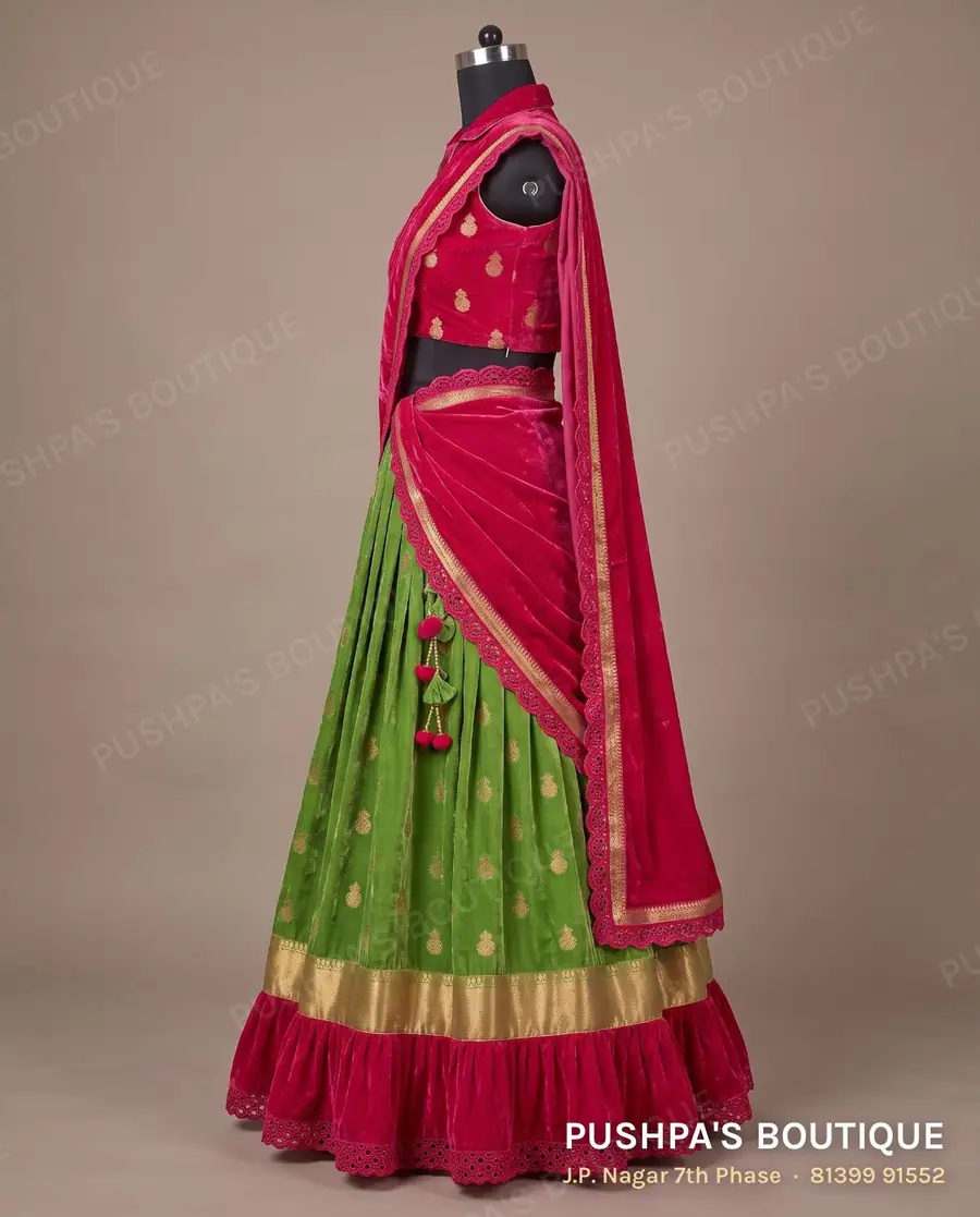 Langa davani (half saree) PB-127, collar, sleeveless, photo 3