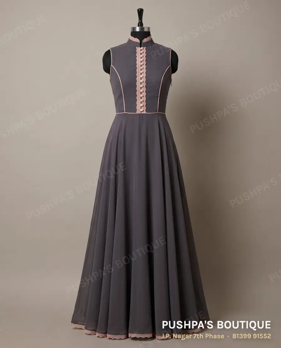 Gown PB-133, high neck, sleeveless