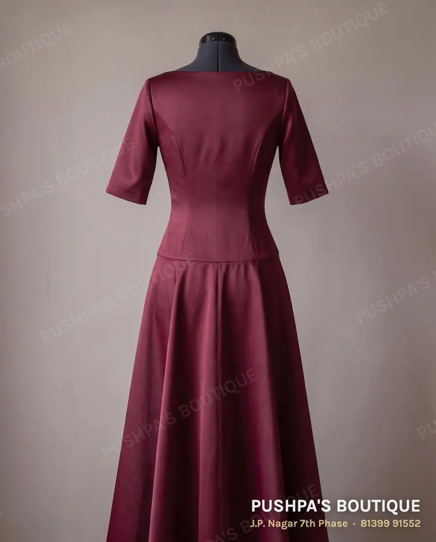 Gown PB-134, boat neck, elbow sleeve, photo 2