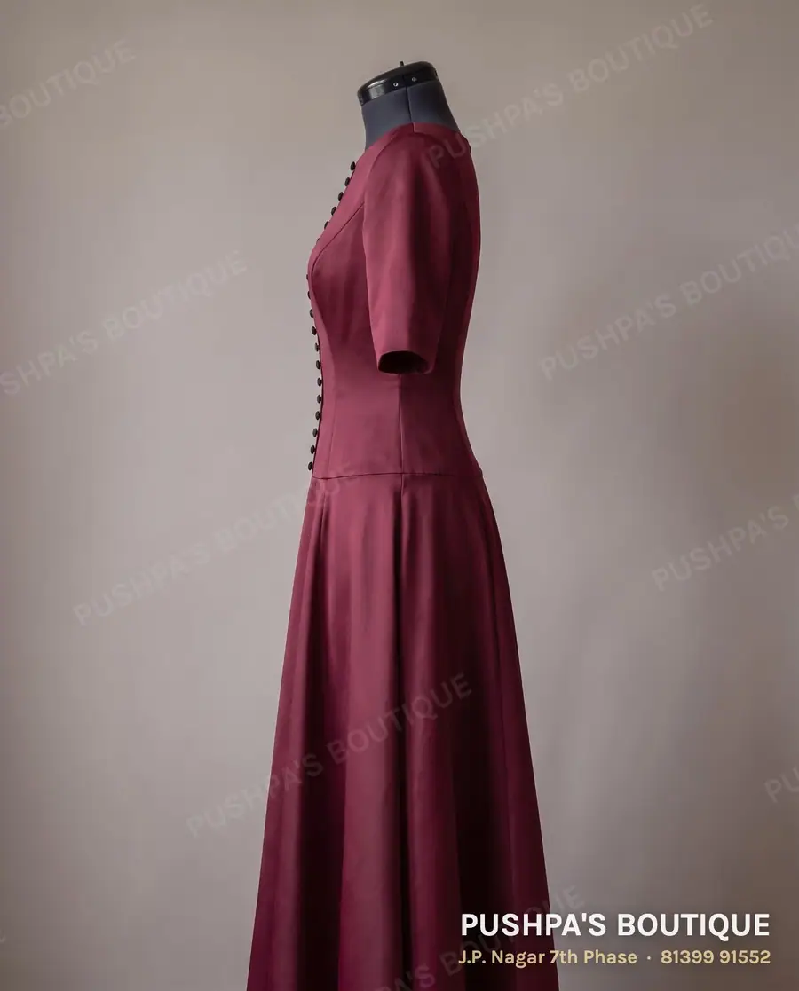 Gown PB-134, boat neck, elbow sleeve, photo 3