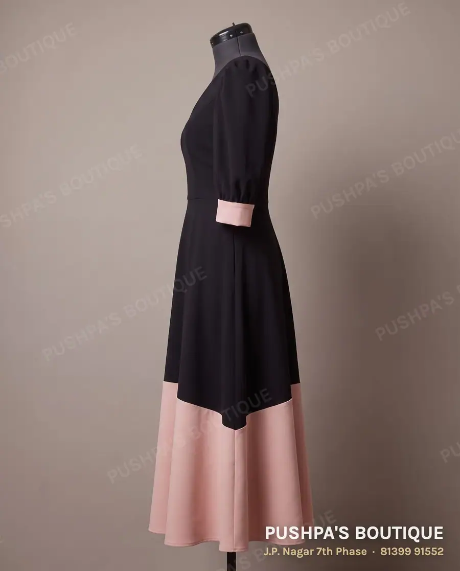 Gown PB-135, V neck, puff sleeve, photo 3