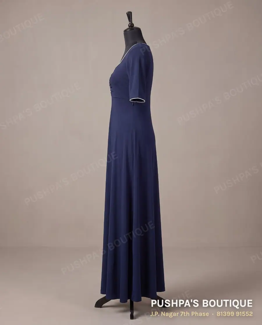Gown PB-137, square neck, elbow sleeve, photo 3