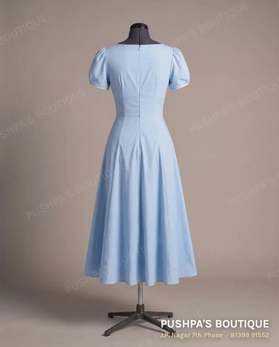 Gown PB-138, boat neck, puff sleeve, photo 2