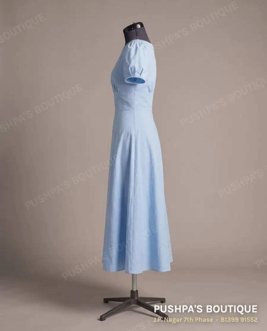 Gown PB-138, boat neck, puff sleeve, photo 3