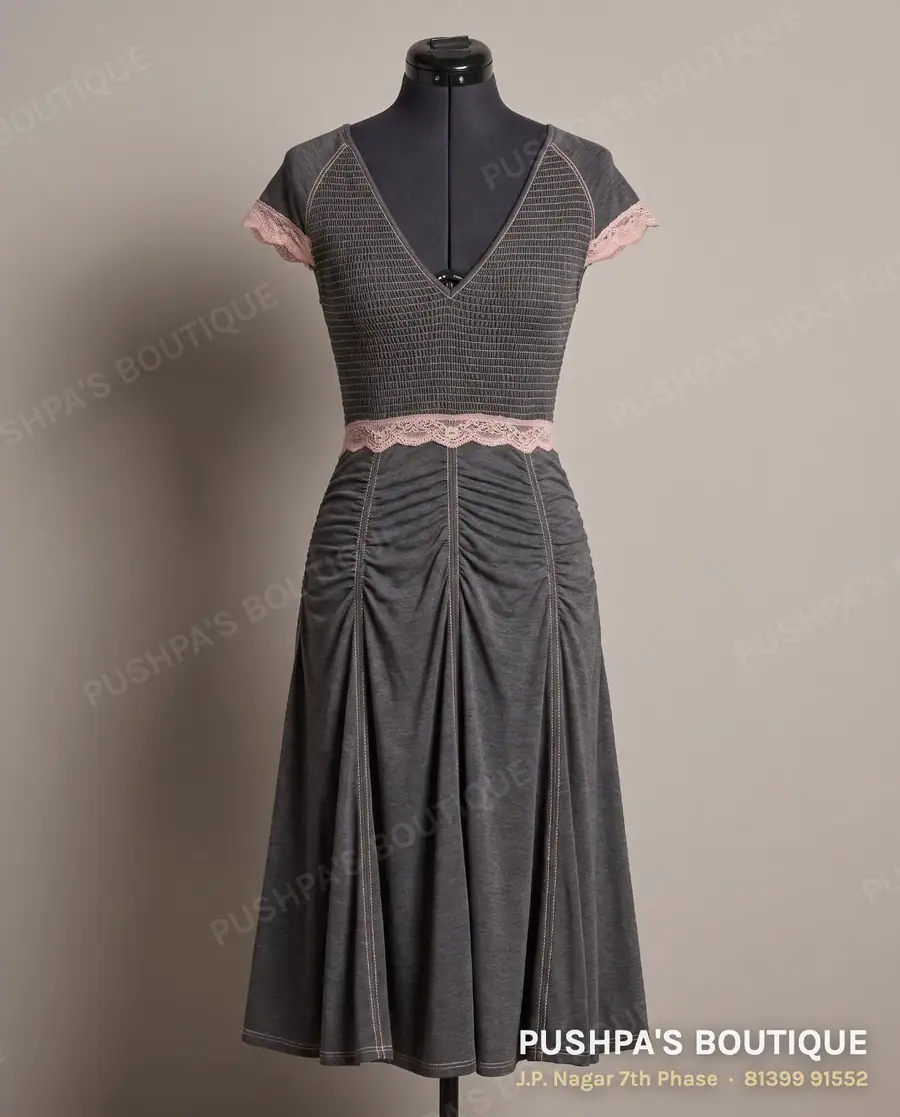 Gown PB-139, V neck, cap sleeve