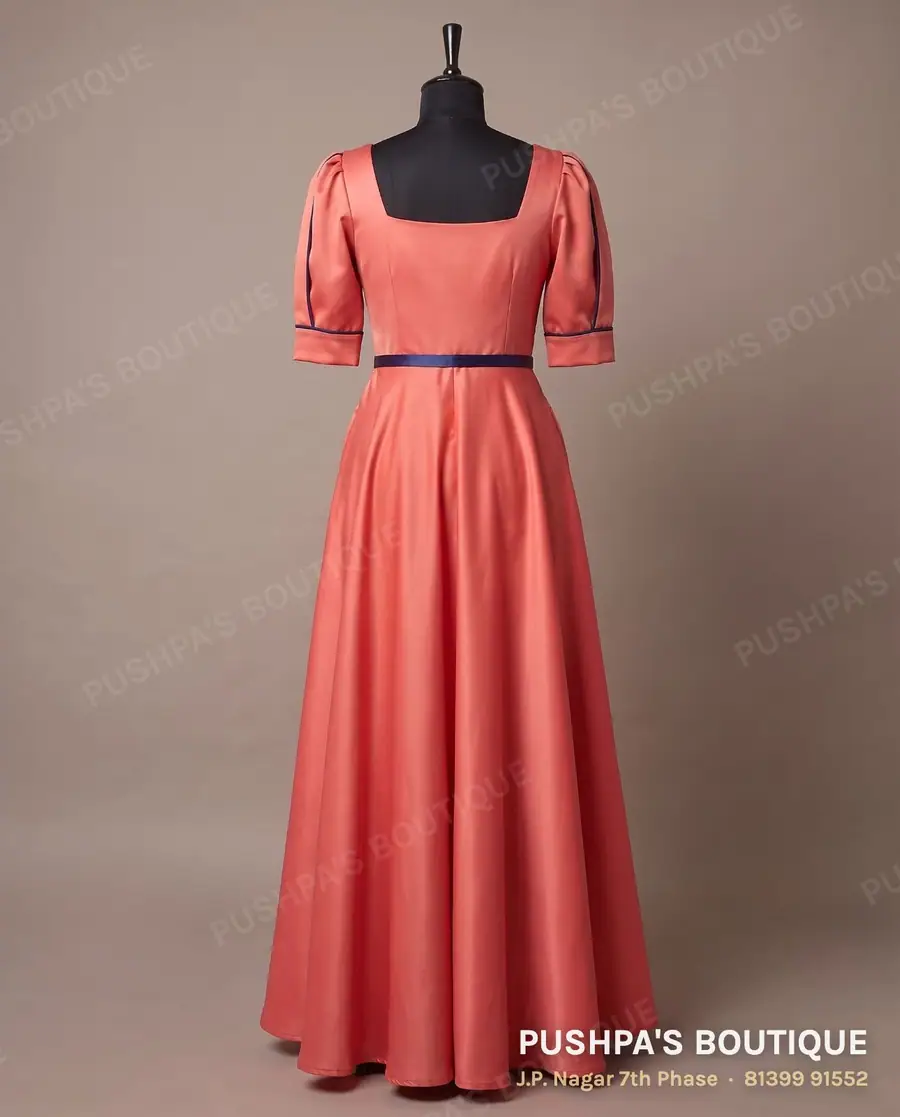 Gown PB-141, square neck, puff sleeve, photo 2