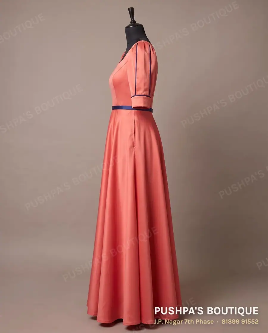 Gown PB-141, square neck, puff sleeve, photo 3