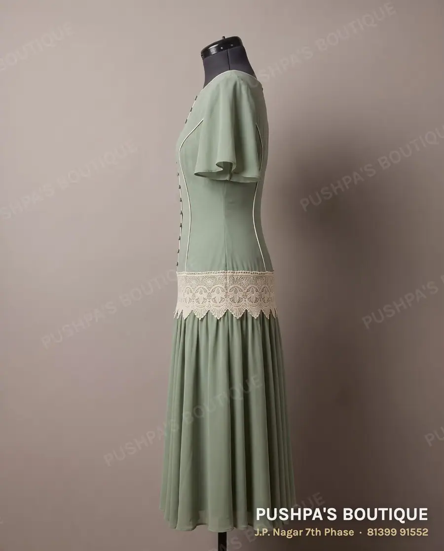 Gown PB-144, boat neck, cap sleeve, photo 3
