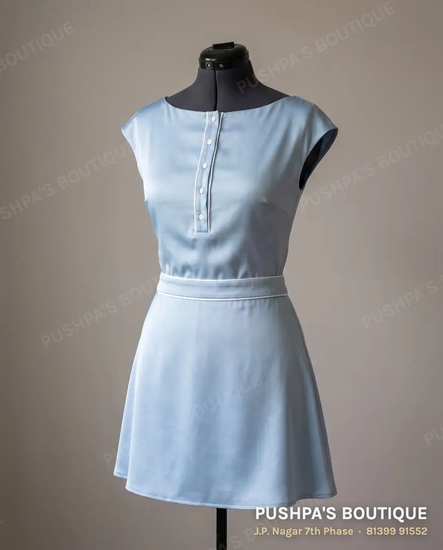 Skirt PB-147, boat neck, cap sleeve