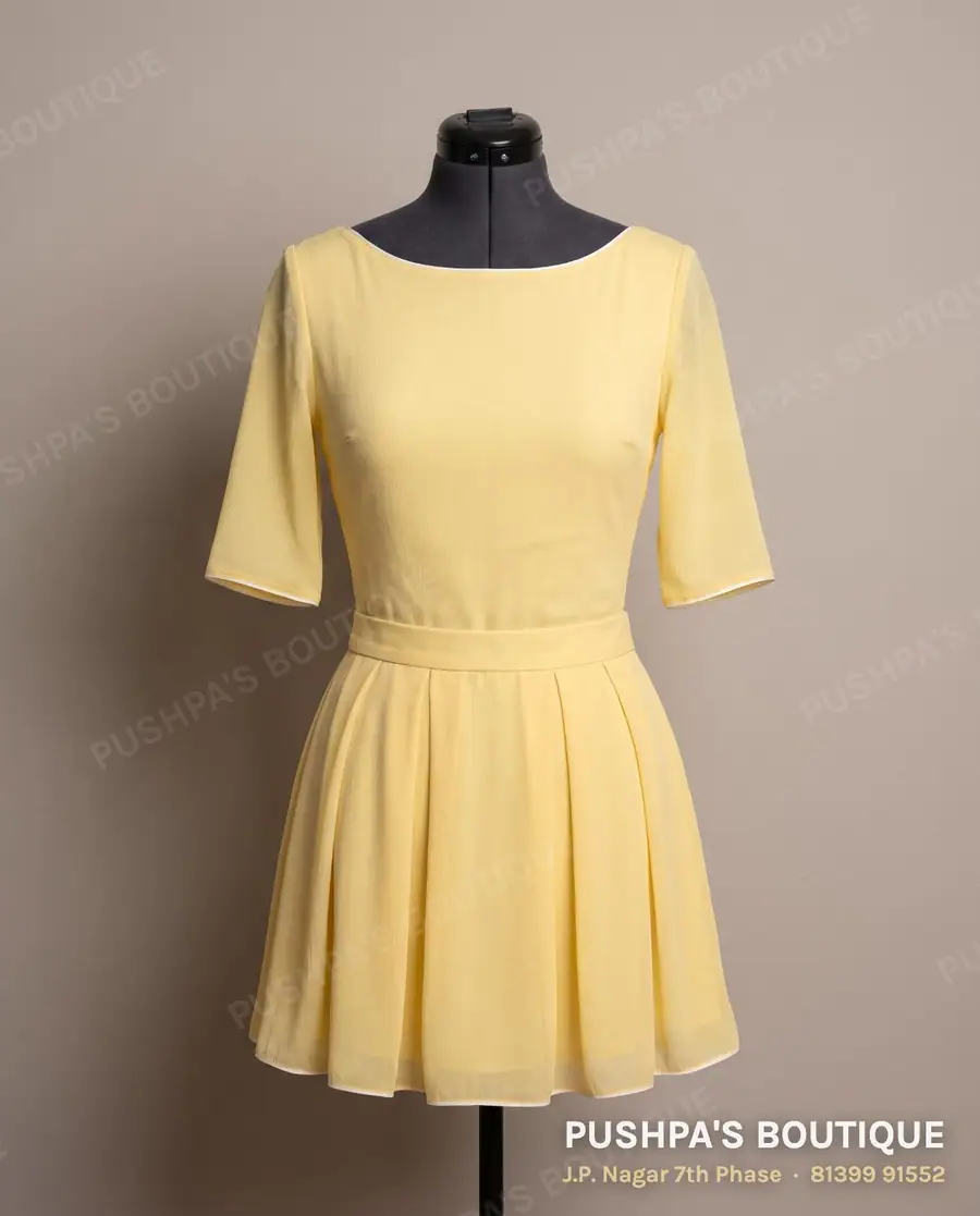Skirt PB-150, boat neck, elbow sleeve