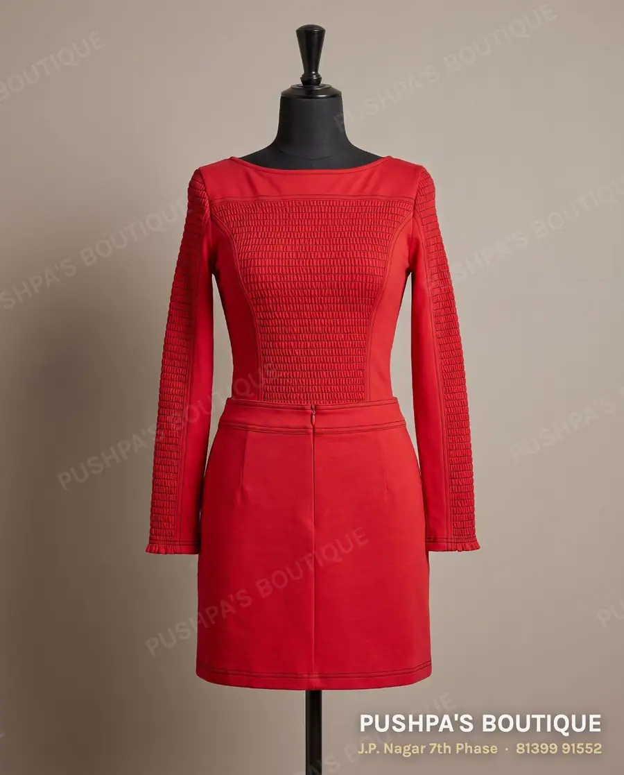 Skirt PB-152, boat neck, full sleeve