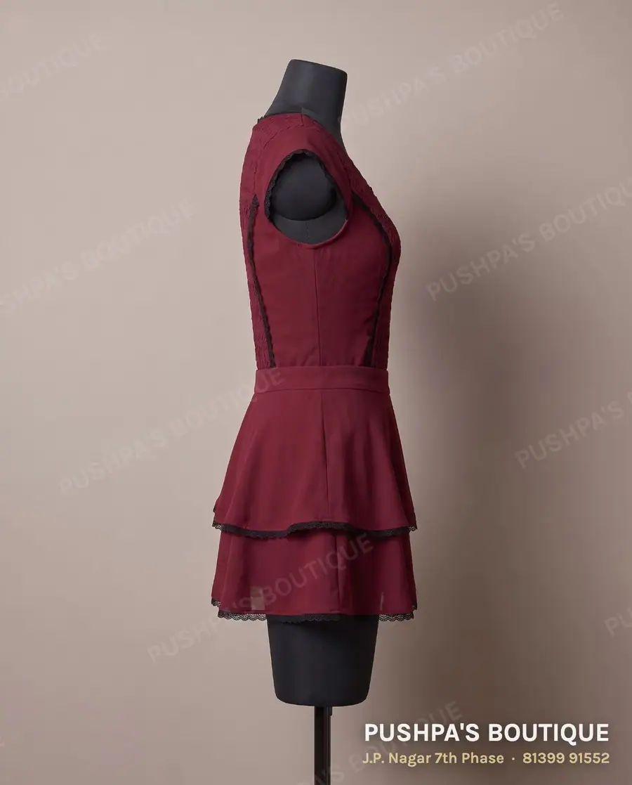 Skirt PB-154, V neck, cap sleeve, photo 3