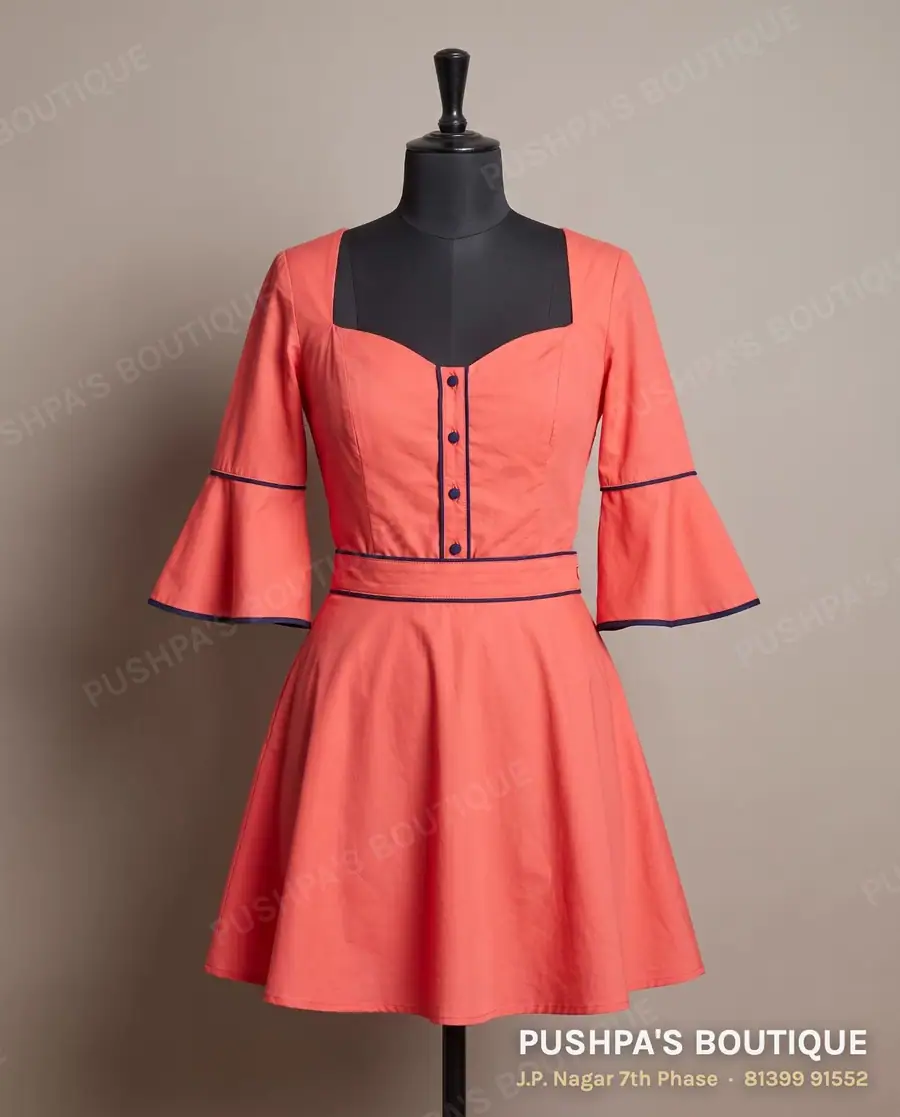 Skirt PB-155, sweetheart neck