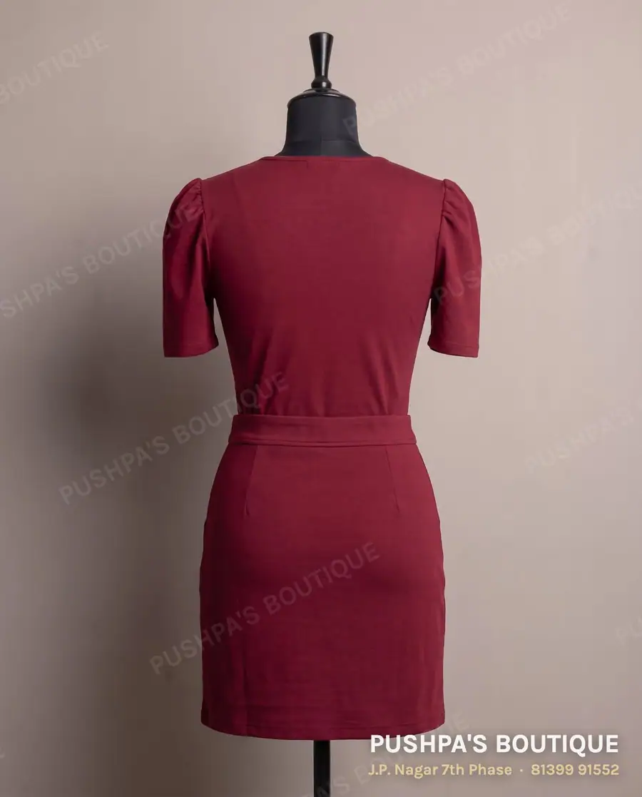 Skirt PB-156, V neck, puff sleeve, photo 2