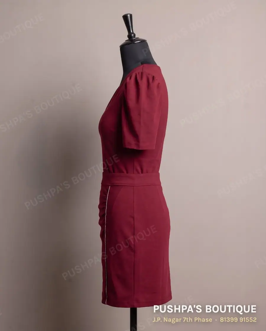Skirt PB-156, V neck, puff sleeve, photo 3