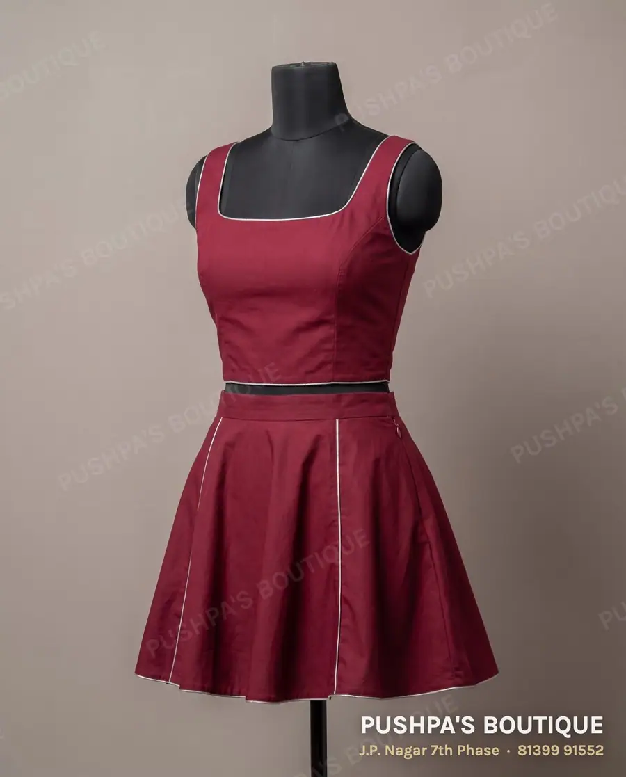 Skirt PB-158, square neck, sleeveless
