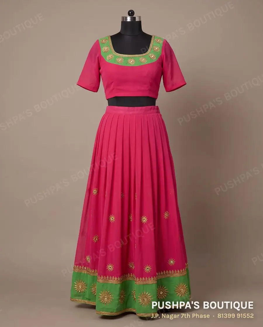 Skirt PB-162, square neck, short sleeve