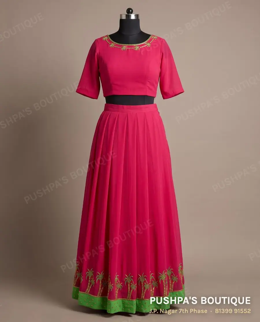 Skirt PB-165, round neck, elbow sleeve