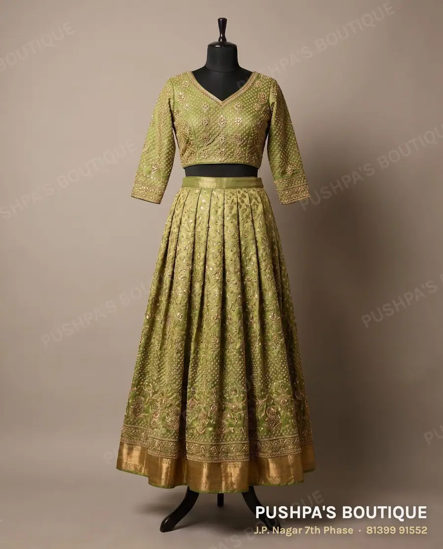Skirt PB-171, V neck, three quarter sleeve