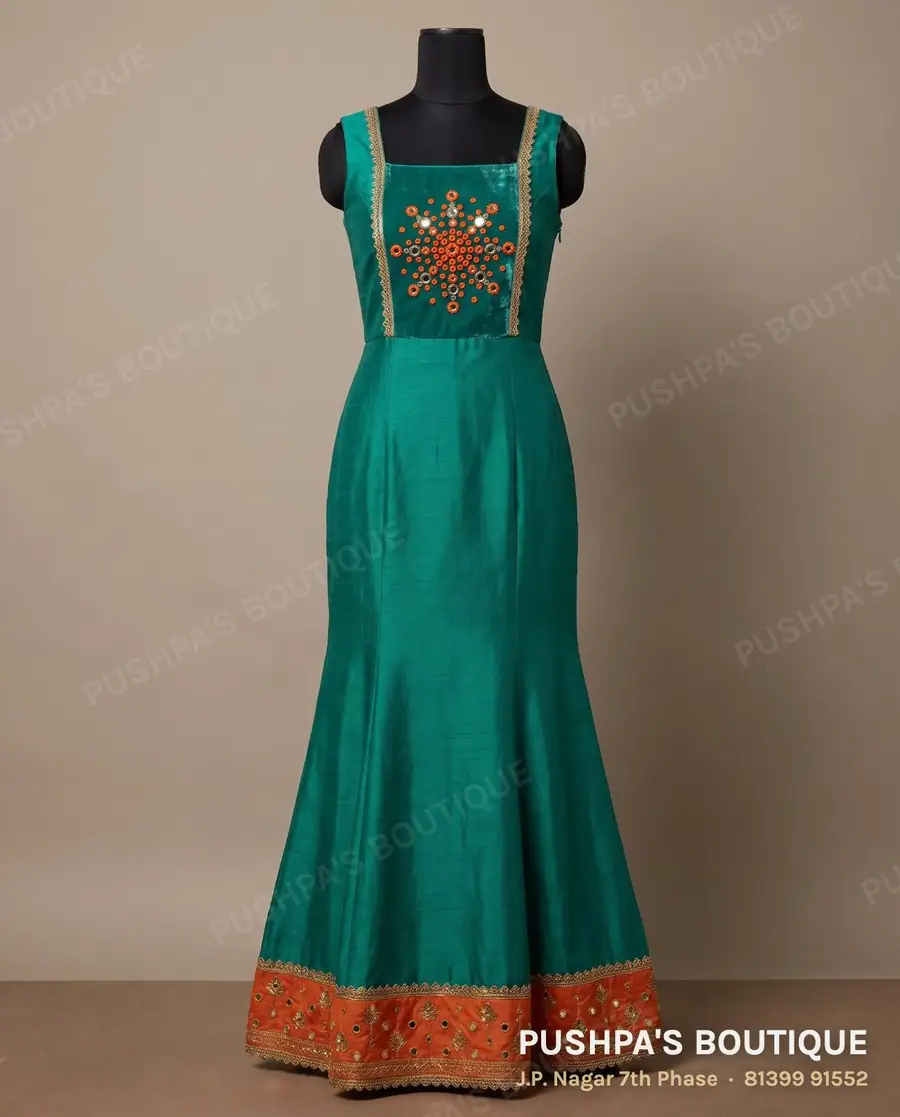 Gown PB-179, square neck, sleeveless