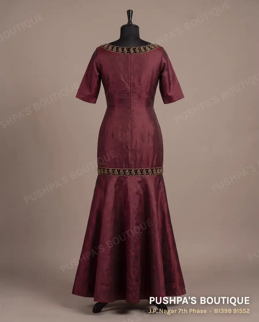 Gown PB-182, boat neck, elbow sleeve, photo 2