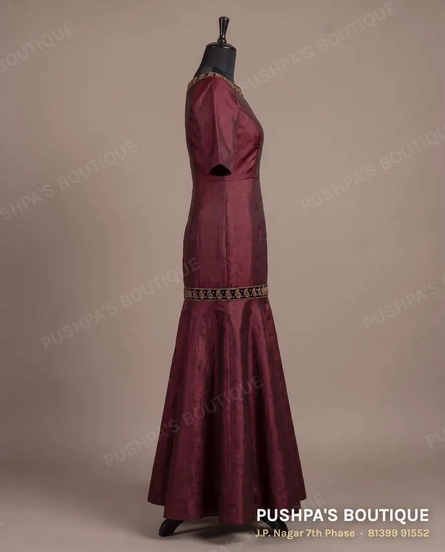 Gown PB-182, boat neck, elbow sleeve, photo 3