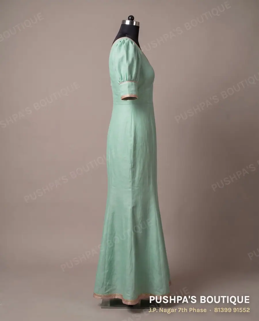 Gown PB-183, V neck, puff sleeve, photo 3