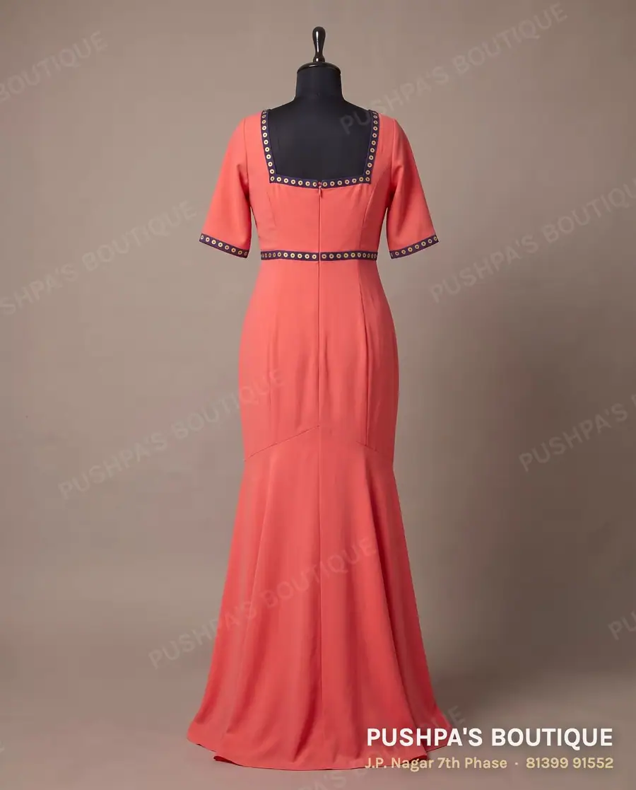 Gown PB-185, square neck, elbow sleeve, photo 2