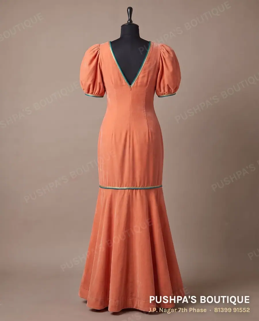 Gown PB-186, sweetheart neck, puff sleeve, photo 2