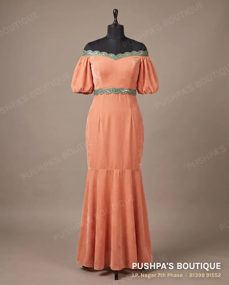 Gown PB-191, puff sleeve