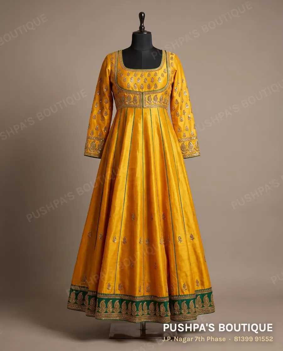 Gown PB-193, square neck, full sleeve