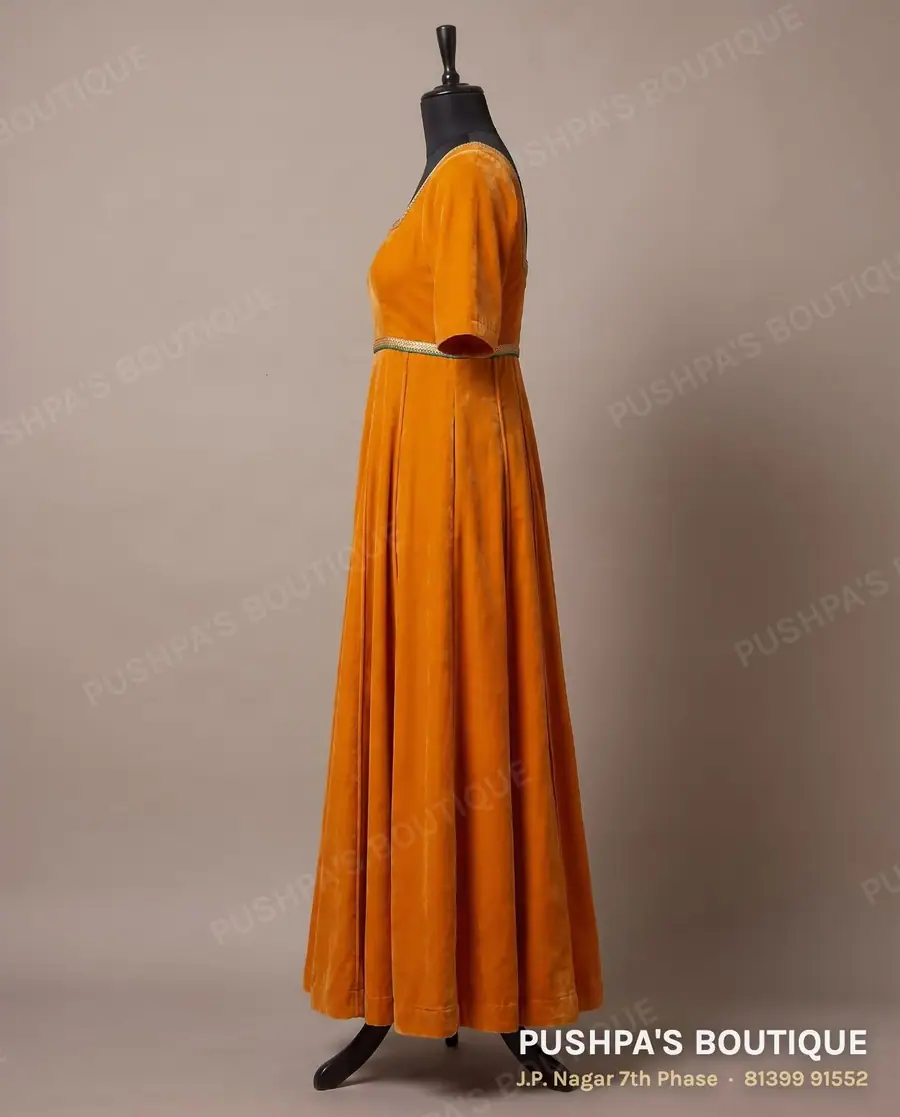 Gown PB-199, square neck, elbow sleeve, photo 3