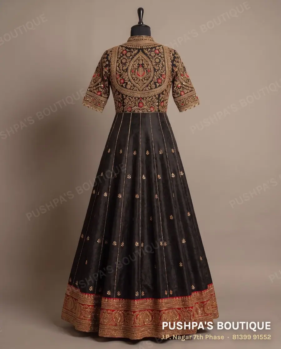 Gown PB-201, high neck, elbow sleeve, photo 2