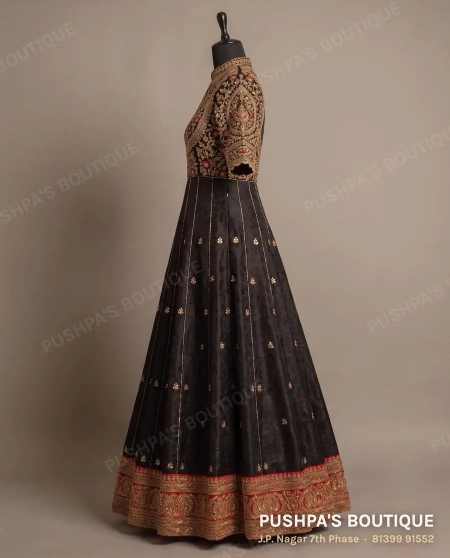 Gown PB-201, high neck, elbow sleeve, photo 3