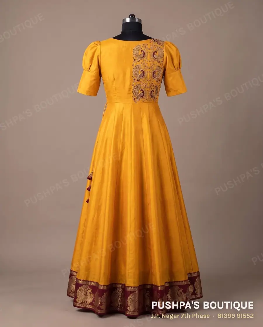 Gown PB-202, boat neck, puff sleeve, photo 2