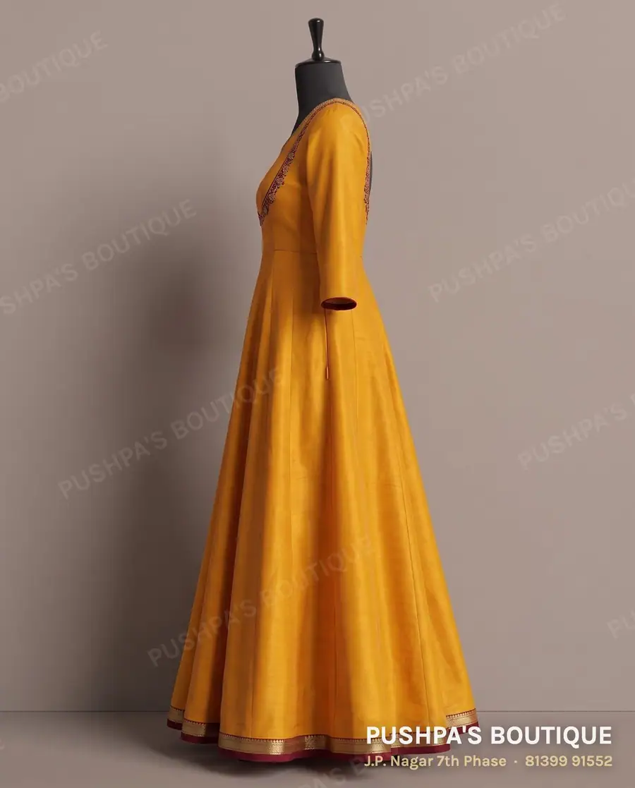 Gown PB-206, round neck, three quarter sleeve, photo 3