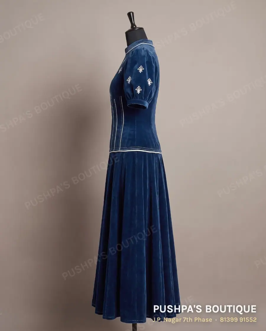 Gown PB-207, high neck, puff sleeve, photo 3