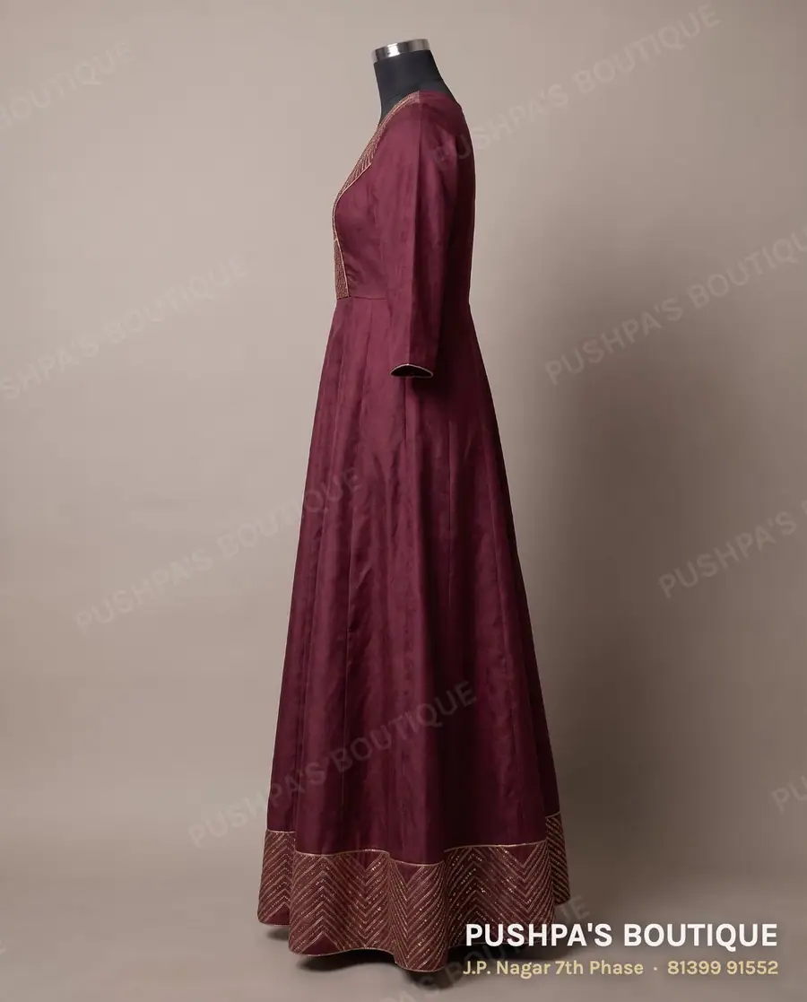Gown PB-209, V neck, three quarter sleeve, photo 3