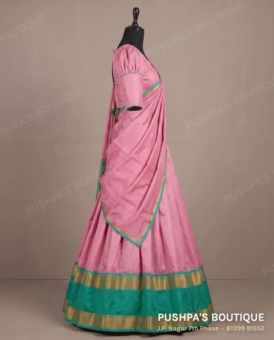 Langa davani (half saree) PB-214, round neck, puff sleeve, photo 3